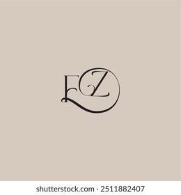 dinamyc curvy initial concept FZ elegant and luxury style monogram wedding logo letter