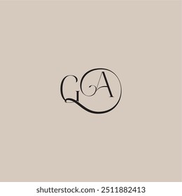 dinamyc kurvig ursprünglichen Konzept GA elegante und Luxus-Stil monogram Hochzeit logo Buchstabe
