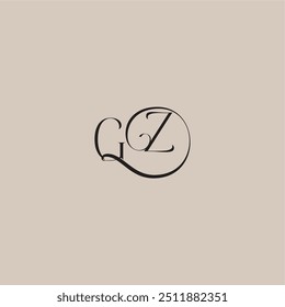 dinamyc curvy concepto inicial monograma logo de boda letra elegante y estilo de lujo GZ