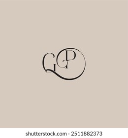 dinamyc curvy initial concept monogram wedding logo letter elegant and luxury style GP