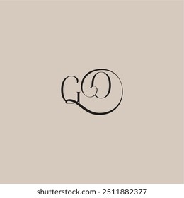 dinamyc curvy initial concept monogram wedding logo letter elegant and luxury style GO