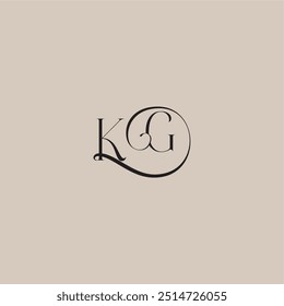 dinamyc curvy conceito inicial monograma casamento logotipo letra elegante e estilo de luxo KG