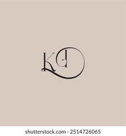 dinamyc curvy initial concept monogram wedding logo letter elegant and luxury style KI