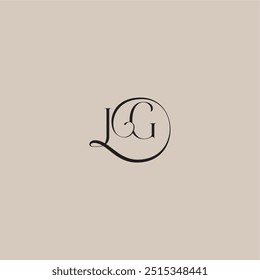 dinamyc curvy initial concept monogram wedding logo letter elegant and luxury style JG