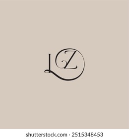 dinamyc curvy conceito inicial monograma casamento logotipo letra elegante e estilo de luxo IZ