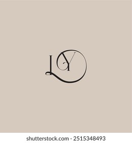dinamyc curvy initial concept monogram wedding logo letter elegant and luxury style IY