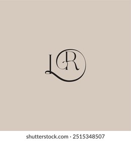 dinamyc curvy initial concept monogram wedding logo letter elegant and luxury style IR