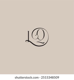 dinamyc curvy initial concept monogram wedding logo letter elegant and luxury style IQ