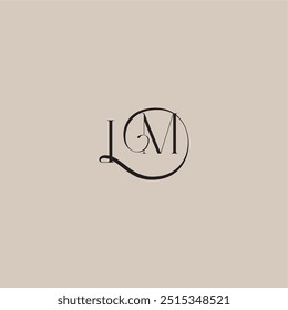 dinamyc curvy initial concept monogram wedding logo letter elegant and luxury style IM