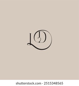 dinamyc curvy initial concept monogram wedding logo letter elegant and luxury style ID