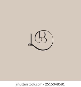 dinamyc curvy initial concept monogram wedding logo letter elegant and luxury style IB