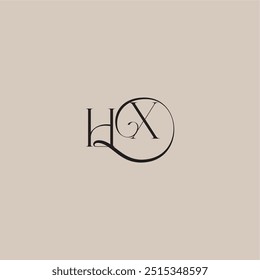 dinamyc curvy initial concept monogram wedding logo letter elegant and luxury style HX