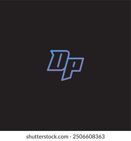 dinamyc line gaming concept DP amazing esport style monogram logo design letter