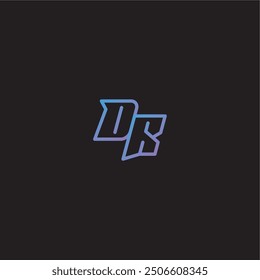 dinamyc line gaming concept DR increíble esport estilo monograma logo diseño carta