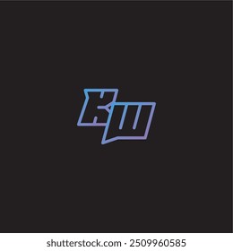 dinamyc line gaming concept monogram logo design letter amazing esport style KW