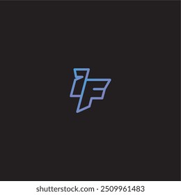 dinamyc line gaming concept monograma logo design letter increíble esport style IF