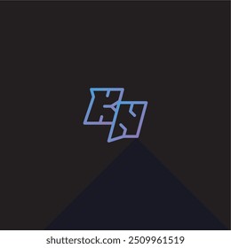 dinamyc line gaming concept monogram logo design letter amazing esport style KN