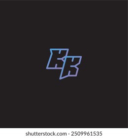 dinamyc line gaming concept monogram logo design letter amazing esport style KK