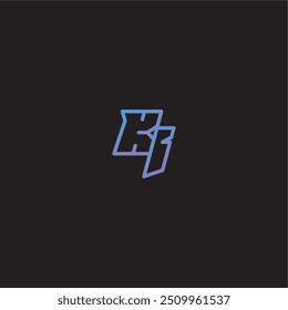 dinamyc line gaming concept monograma logo design letter increíble esport style KI