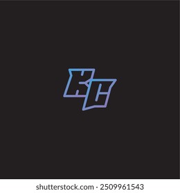 linha dinâmica de jogos conceito monograma logotipo design carta incrível esport estilo KC