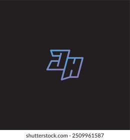dinamyc line gaming concept monogram logo design letter amazing esport style JH