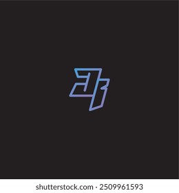 dinamyc line gaming concept monograma logo design letter amazing esport style JI