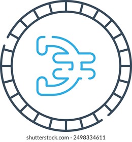 Dinar Currency Icon for Middle Eastern and North African Financial Transactions