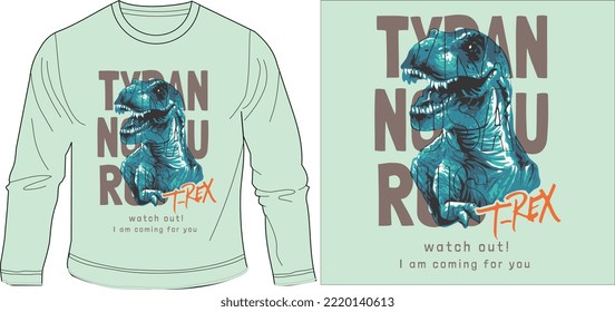 DINASOR ON FONT t shirt graphic design vector illustration \