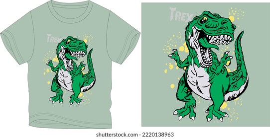 DINASOUR CRYING t shirt graphic design vector illustration \