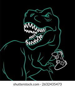 Dinasour ilustraciones de Arte vectorial fondo negro 