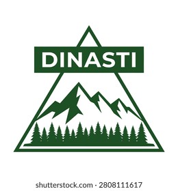 Dinasti logo featuring mountains forest green brand symbol outdoor recreation