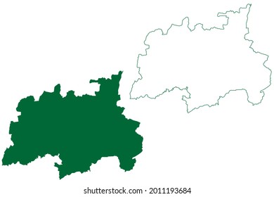 Distrito de Dindigul (Estado de Tamil Nadu, República de la India) mapa de ilustración vectorial, dibujo de garabatos mapa de Dindigul