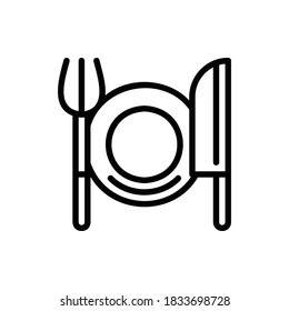 Dine, Cutlery Icon Logo Illustration Vector Isolated. Thanksgiving Icon-Set. Suitable for Web Design, Logo, App, and UI. Editable Stroke and Pixel Perfect. EPS 10.