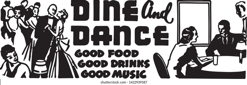 Dine And Dance 5 - Retro Ad Art Banner