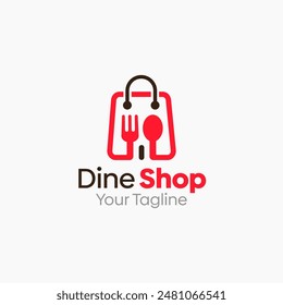Diseño de Plantilla de Vector con logotipo de Dine Shop. Bueno para los negocios, la puesta en marcha, la agencia y la Organización