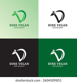DINE VEGAN restaurant logo design