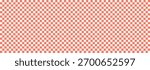 Diner check pattern, red and white checkboard. Floor seamless texture, square tile background. American retro design, chess simple wall. Scotland grid bg. Abstract picnic design. Vector illustration
