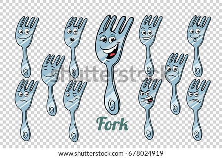 diner fork emotions characters collection set