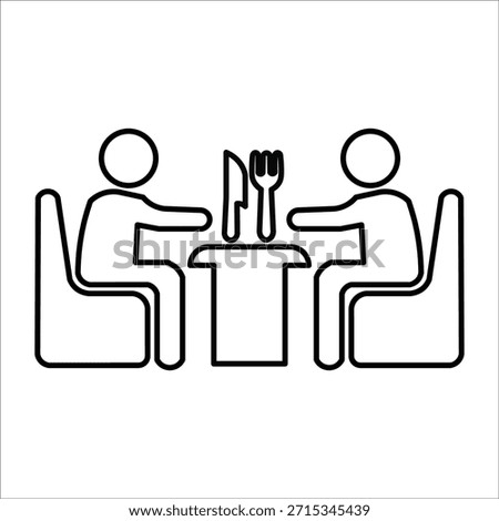 diner icons. simple line vector illustration