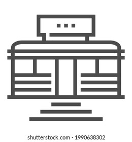 Diner, square line vector icon