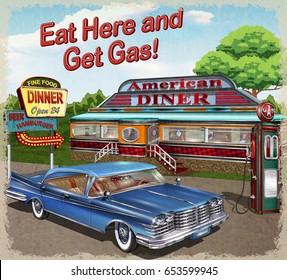 Diner vintage poster.