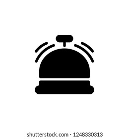Ding bell receptionist vector icon in solid/glyph style