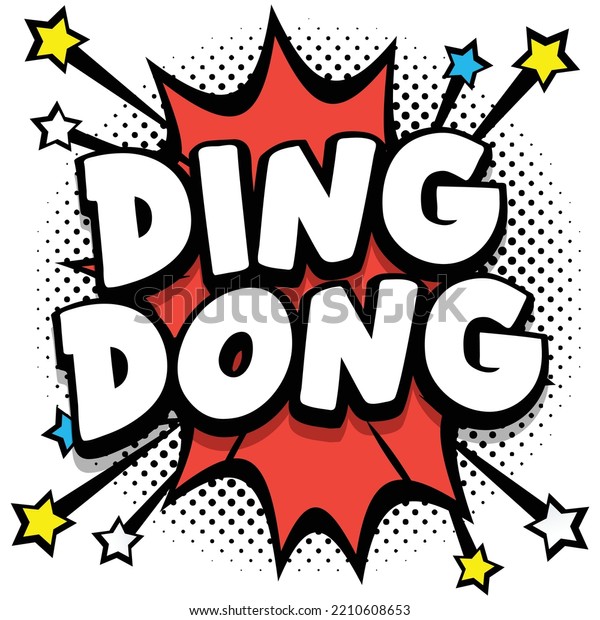 ding\
dong Pop art comic speech bubbles book sound\
effects