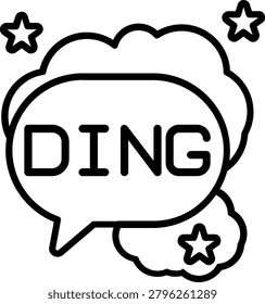 Ding Sticker Line Icon Vector Design