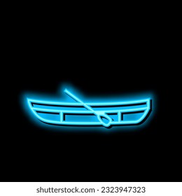 dinghy boat neon light sign vector. dinghy boat illustration svg