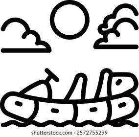 Dinghy Icon. Inflatable Boat Icon