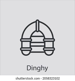 dinghy  icon vector icon.Editable stroke.linear style sign for use web design and mobile apps,logo.Symbol illustration.Pixel vector graphics - Vector