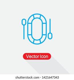 Dinghy lcon, Inflatable Boat Icon Vector Illustration Eps10