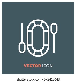 Dinghy line vector icon