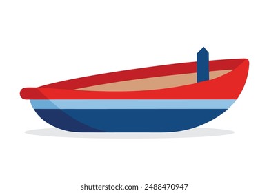 Dinghy Water transport isolated flat vector illustration.